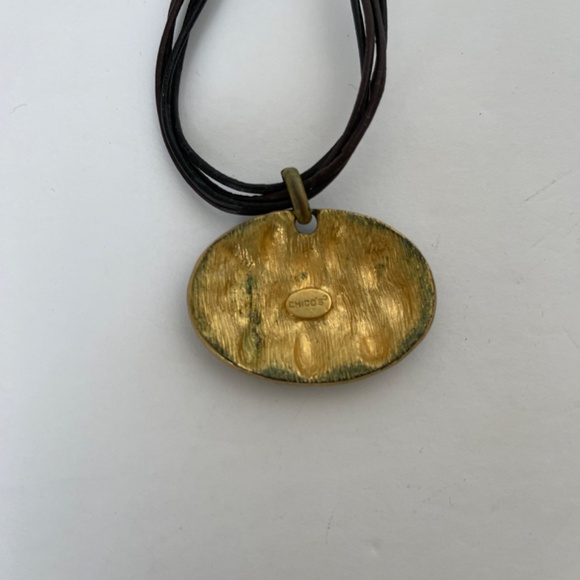 Chico's Pendant Necklace Peacock Blue Green Black Multi Strand Cord - Picture 6 of 8